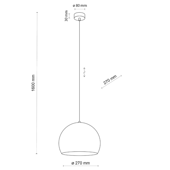 Lampadario per tavolo da cucina a cupola beige 27 cm cavi regolabili