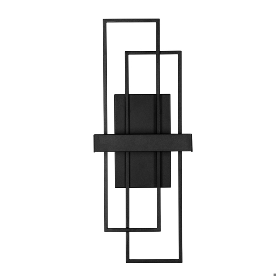 Applique da parete moderna led 3200k rettangolare nera