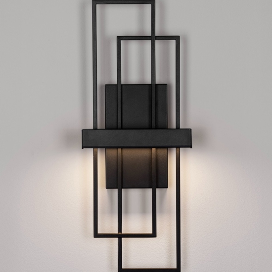 Applique da parete moderna led 3200k rettangolare nera