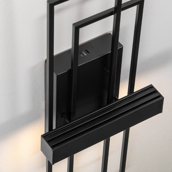 Applique da parete moderna led 3200k rettangolare nera