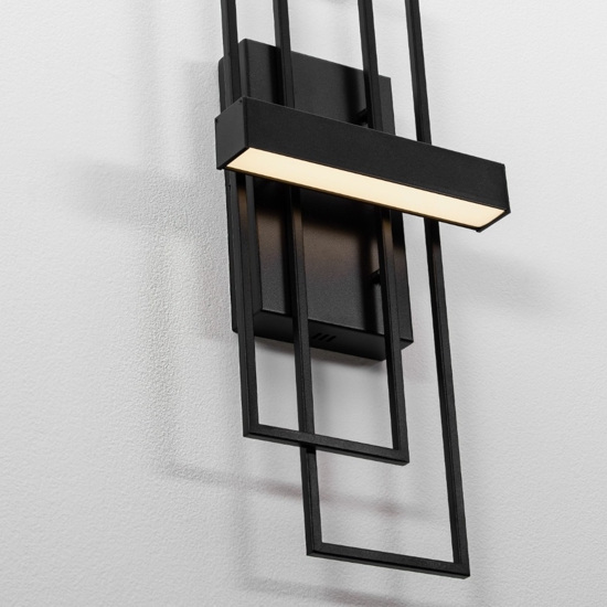 Applique da parete moderna led 3200k rettangolare nera