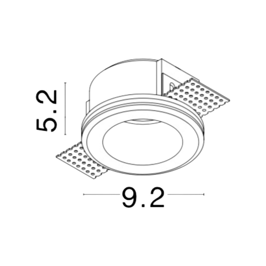 Faretto in gesso rotondo da incasso per controsoffitto