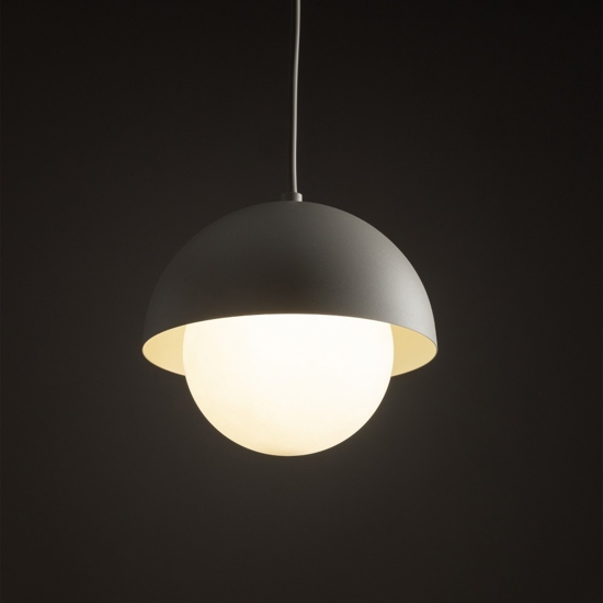 Lampada a sospensione per isola penisola cucina beige a cupola 17 cm cavi regolabili