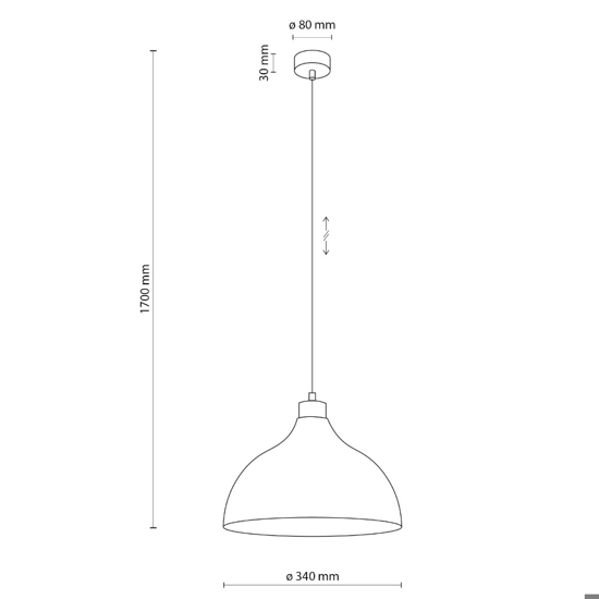 Lampadario per cucina moderna verde a cupola 34 cm