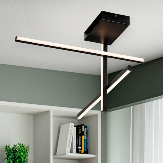 Plafoniera design moderno led 3200k nera dimmerabile