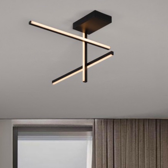 Plafoniera design moderno led 3200k nera dimmerabile