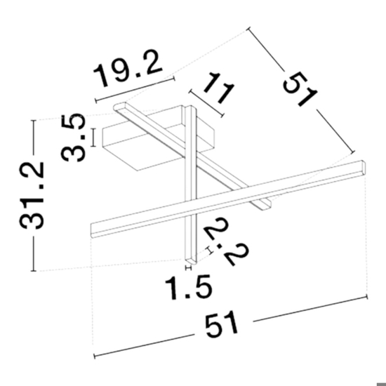 Plafoniera design moderno led 3200k nera dimmerabile