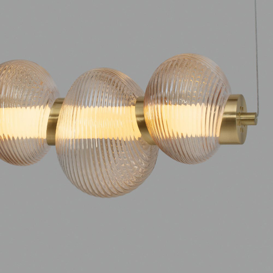 Lampadario moderno per tavolo da pranzo vetro ambra led 3000k