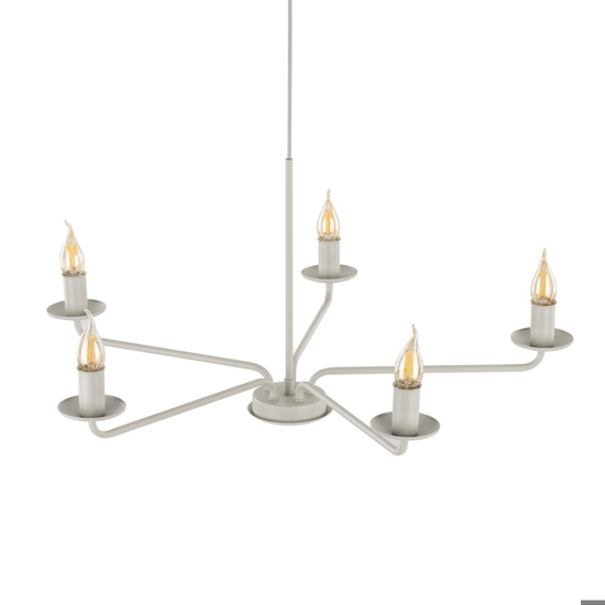 Lampadario per camera da letto contemporanea beige 5 bracci e14