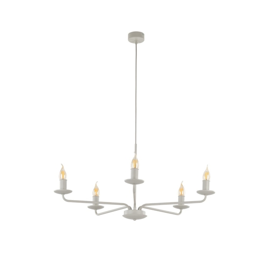 Lampadario per camera da letto contemporanea beige 5 bracci e14