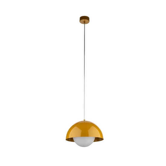 Lampadario per isola penisola cucina ocra a cupola 27 cm cavi regolabili