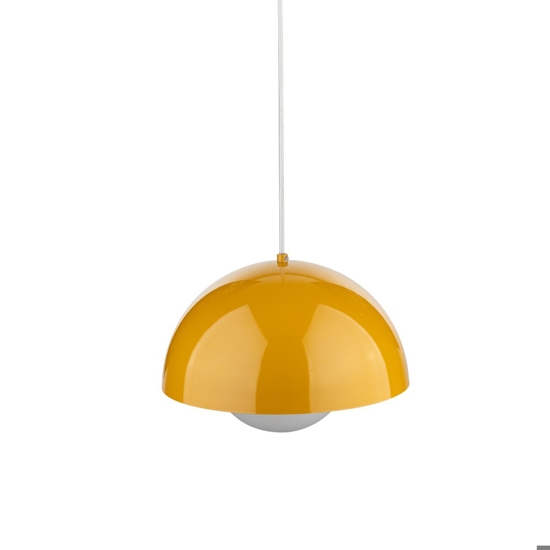 Lampadario per isola penisola cucina ocra a cupola 27 cm cavi regolabili