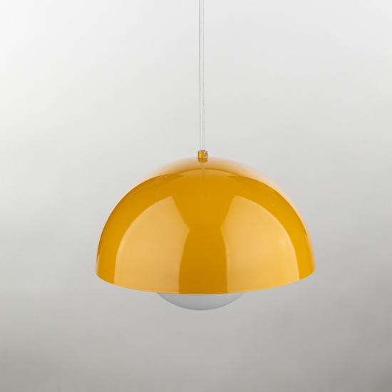 Lampadario per isola penisola cucina ocra a cupola 27 cm cavi regolabili