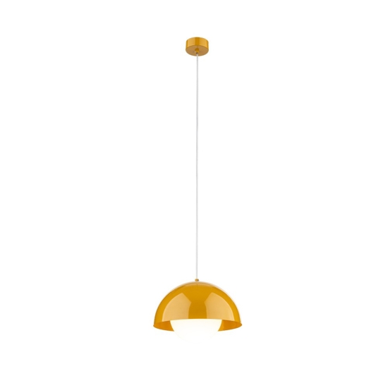 Lampadario per isola penisola cucina ocra a cupola 27 cm cavi regolabili