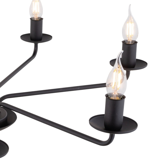 Lampadario per cucina contemporaneo nero 5 bracci e14