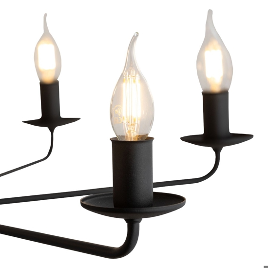 Lampadario per cucina contemporaneo nero 5 bracci e14
