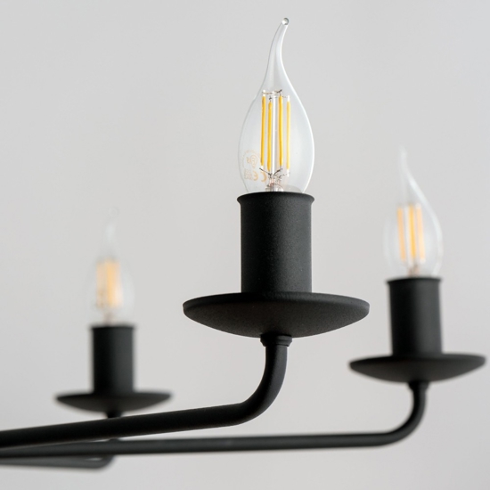 Lampadario per cucina contemporaneo nero 5 bracci e14