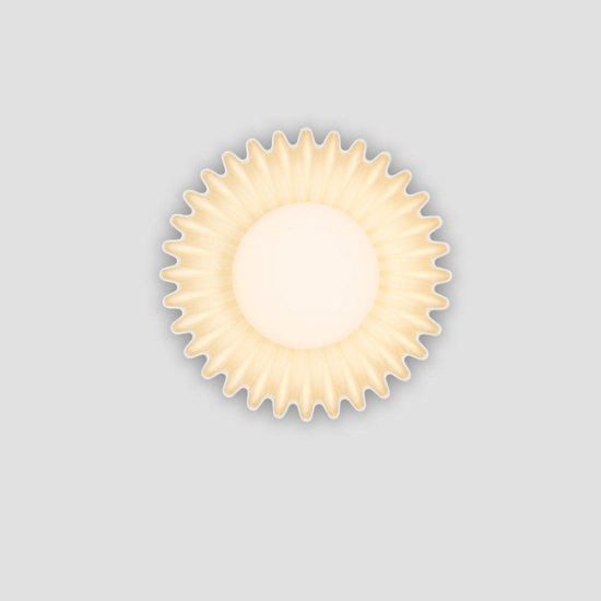 Applique da parete effetto conchiglia crema ceramica
