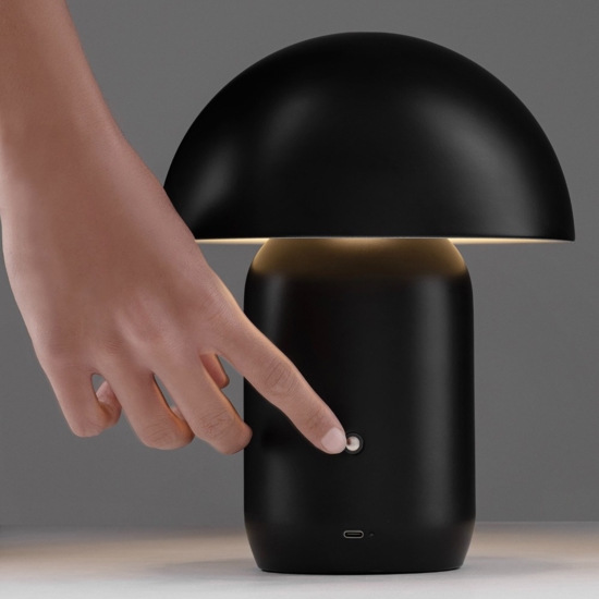 Lampada da tavolo nera led 3000k usb ricaricabile