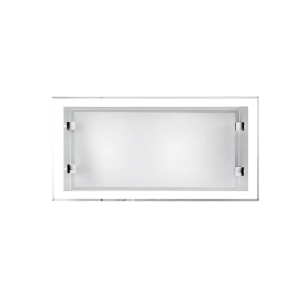 Applique da bagno rettangolare vetro satinato perenz frame