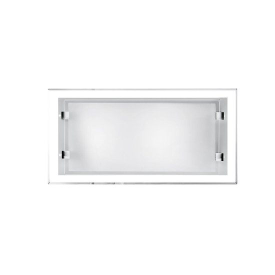 Applique da bagno rettangolare vetro satinato perenz frame