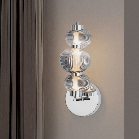 Applique da parete moderno led 3000k portalampada in vetro