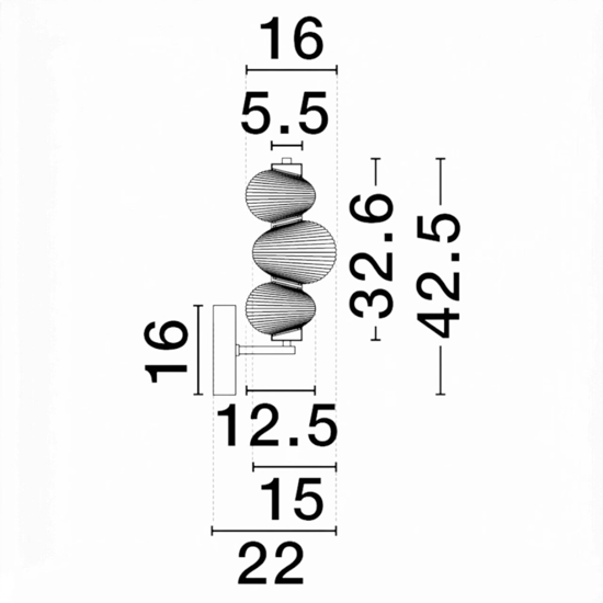 Applique da parete moderno led 3000k portalampada in vetro