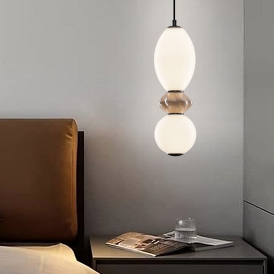 Lampada a sospensione in vetro led 3000k per camera da letto