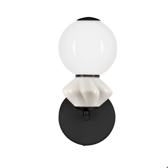 Applique camera da letto led 3000k sfera vetro opalino