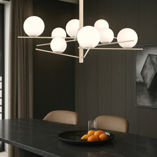 Lampadario moderno tortora per soggiorno top light boomerang