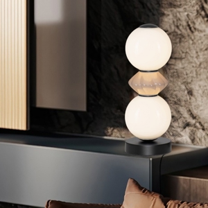 Lampada da tavolo moderna led 3000k sfere in vetro