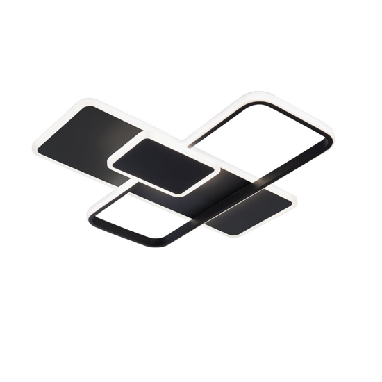Plafoniera led nera design geometrico led 42w 3000k fp