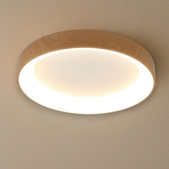 Plafoniera smart 38cm anello led effetto legno 2700k-5000k con telecomando app