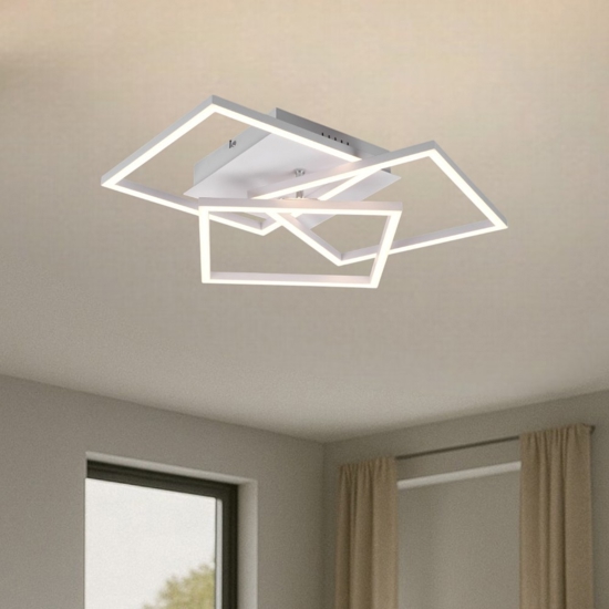 Plafoniera moderna bianca led 28w con telecomando