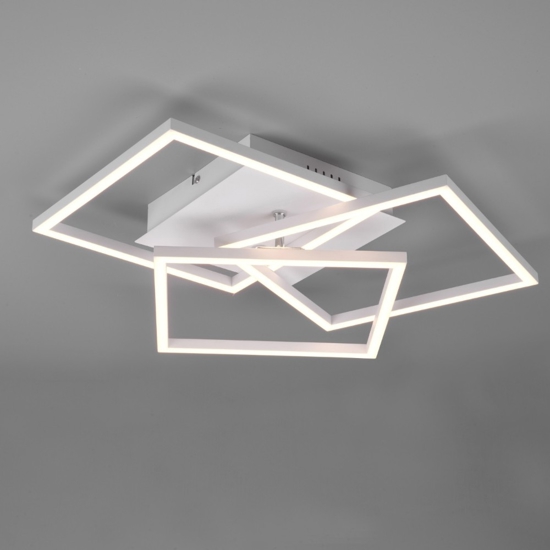 Plafoniera moderna bianca led 28w con telecomando