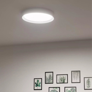 Plafoniera 50 cm led 46w 3000k tonda bianca linea light tara