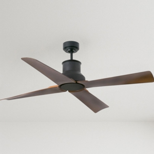 Ventilatore da soffitto per esterno nero pale marrone fino a 18mq