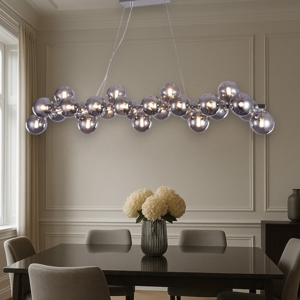 Maytoni lampadario per soggiorno moderno dallas sfere vetro fume