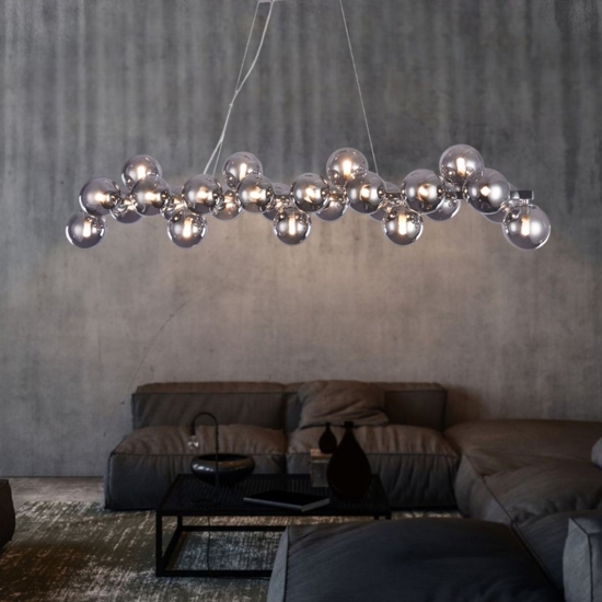 Maytoni lampadario per soggiorno moderno dallas sfere vetro fume