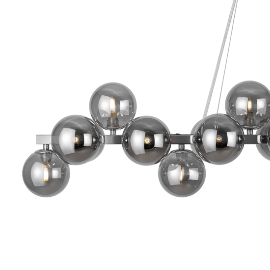 Maytoni lampadario per soggiorno moderno dallas sfere vetro fume
