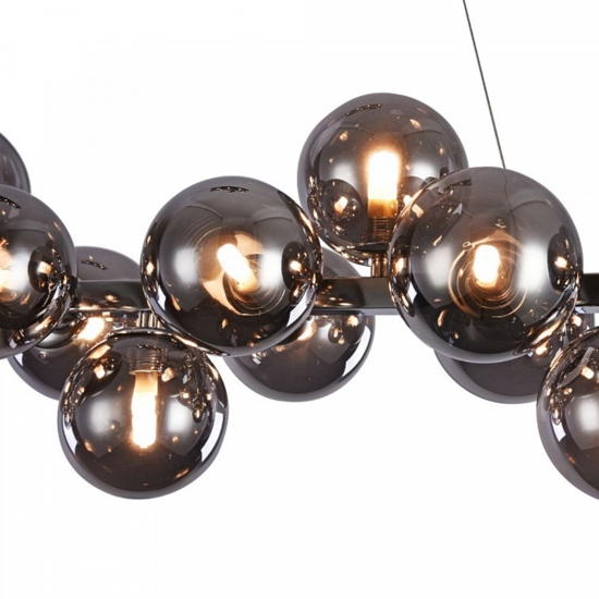 Maytoni lampadario per soggiorno moderno dallas sfere vetro fume