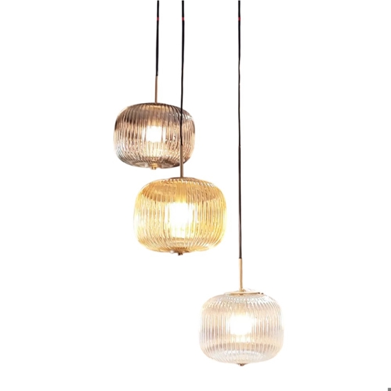 Lampadario moderno so odette ondaluce per soggiorno tre vetri colorati