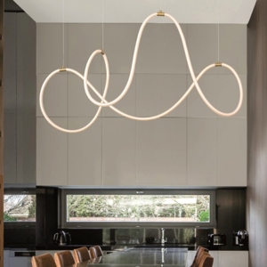 Lampadario oro tubo led silicone moderna