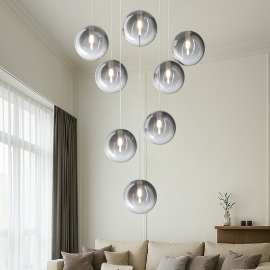 Toplight eclipse lampadario moderno sfere vetro per soggiorno