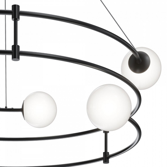 Maytoni lampadario balance design per soggiorno moderno nero circolare