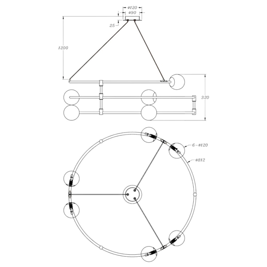 Maytoni lampadario balance design per soggiorno moderno nero circolare