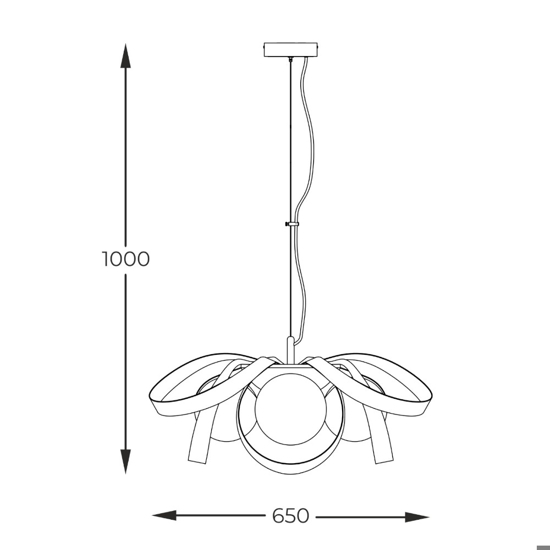 Lampadario design fiocco nero oro per soggiorno