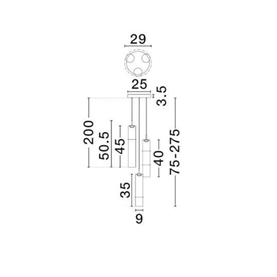 Lampadario per soggiorno moderno vetri ambra led 9w 3000k