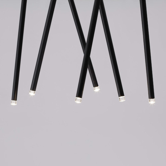 Plafoniera moderna nera 6 led orientabili 3000k