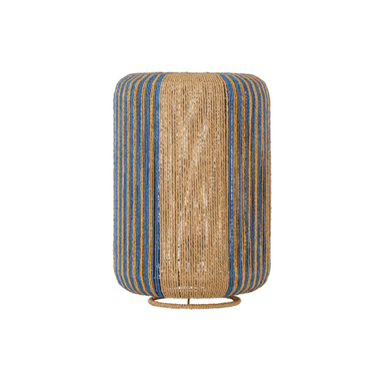Lampada da terra corda naturale dettagli blu rustica
